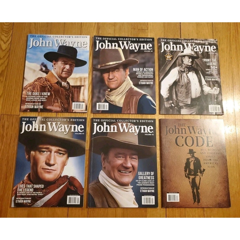 John Wayne Official Collectors Edition Magazine Lot Vol 38-42 & John Wayne CODE